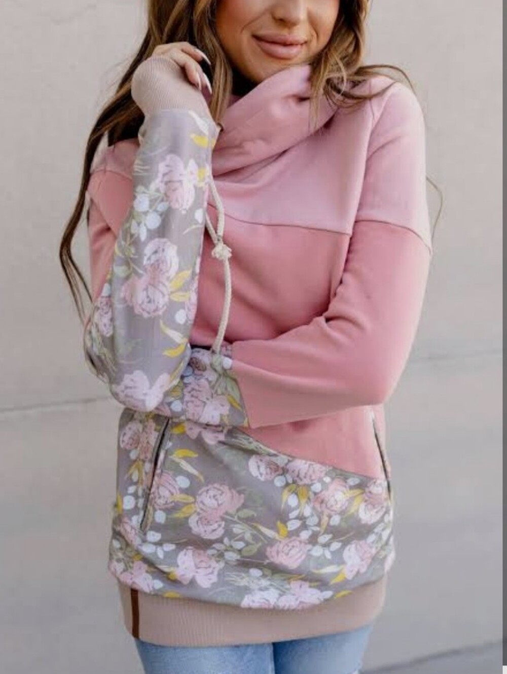 Ampersand Avenue Joyful Bloom Cowlneck Sweatshirt XL